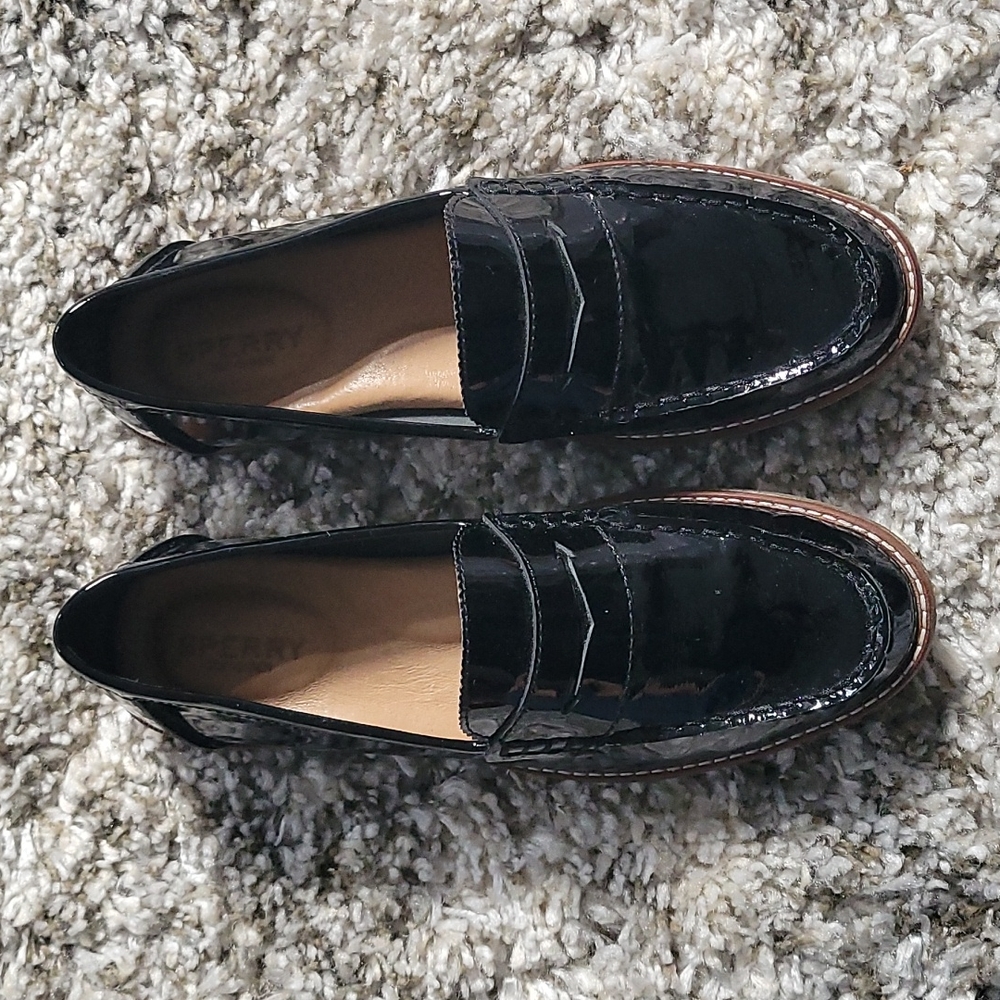 Sperry Black Patent Loafers
